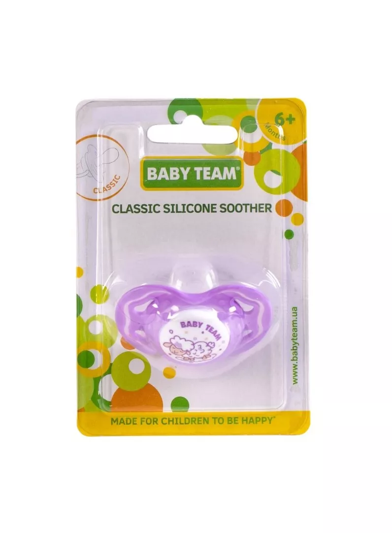 Пустышка Baby Team 3014 силиконовая классическая 6+ 1 шт