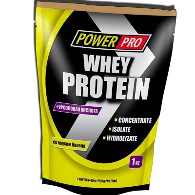 *Протеин Power Pro Whey Protein со вкусом банана 1 кг