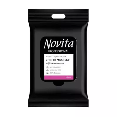 *Салфетки влажные Novita Professional д/снятия макияжа с фитокомплексом №15