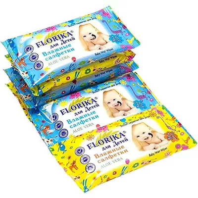 *Салфетки влажные Florica №15 для детей