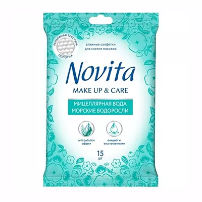 *Салфетки Novita Make up влажные №15