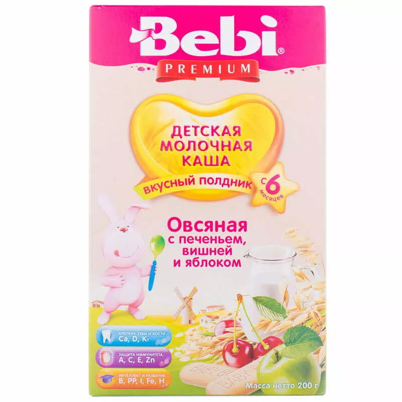 *Каша Bebi для полдника овсяная Печ с вишней и яблоком