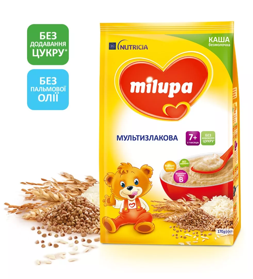 Каша Milupa безмолочная мультизлаковая с 7 мес 170 г