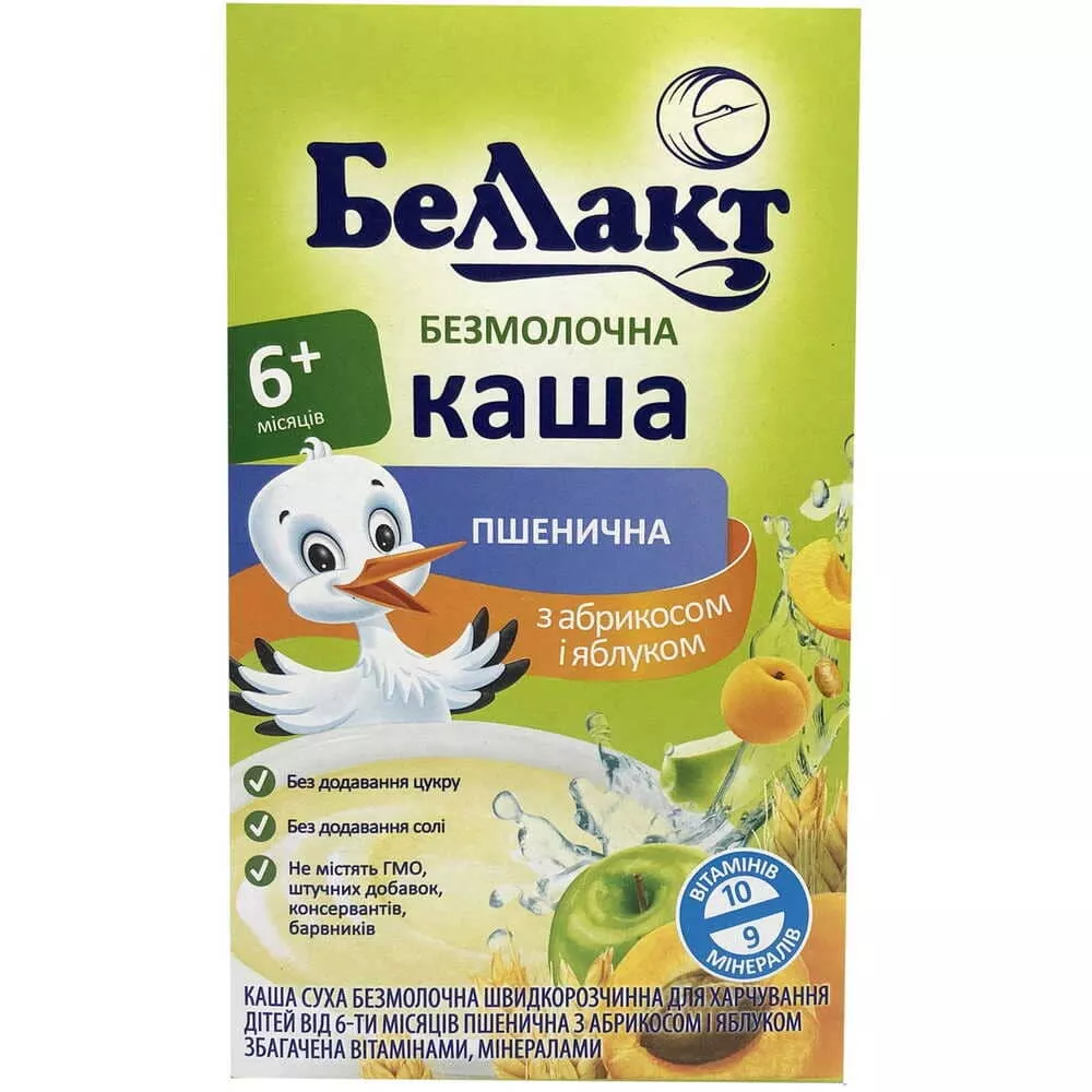*Каша Беллакт безмолочная пшеничная с абрикосом и яблоком 200 г