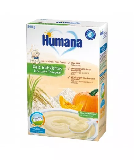 *Каша Humana безмолочная Рисовая с тыквой 200г (775689)
