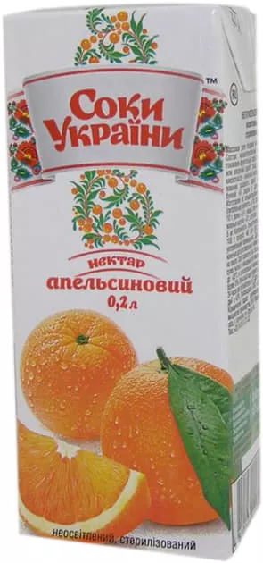 *Сок Соки України Апельсиновый 0,2 л
