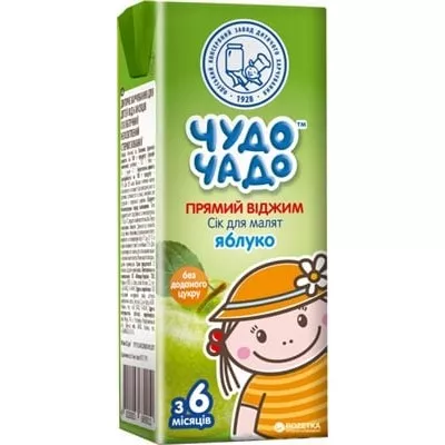 Сок Чудо-чадо из яблок неосветленный 200 мл