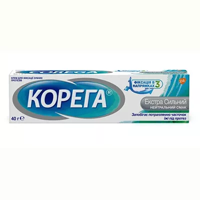 Крем Corega для фиксации зубных протезов Экстра сильный Нейтральный вкус 40 г
