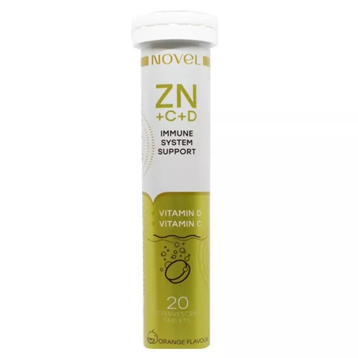 Витамины NOVEL Vitamin C+Zinc+D табл.шипучие №20