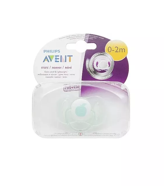 *Пустышка AVENT Мини 0-2мес зеленая SCF151/00 1 шт