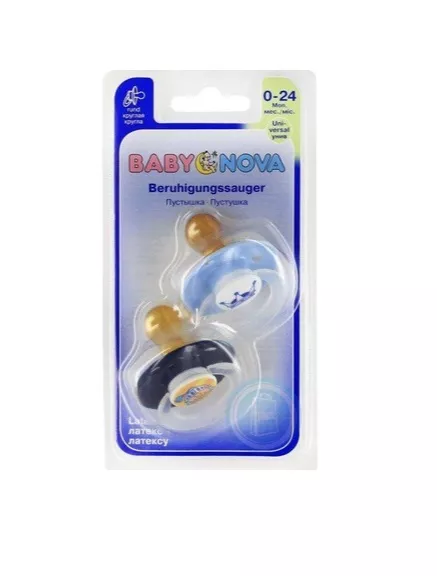 *Пустышка Baby-nova 23360/26110 круглая с декором Л №2