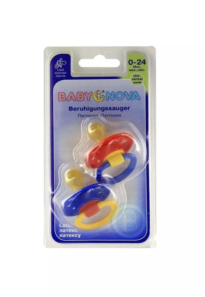 *Пустышка Baby-nova 25522 плоская 3-х цветная 1 р Л №2