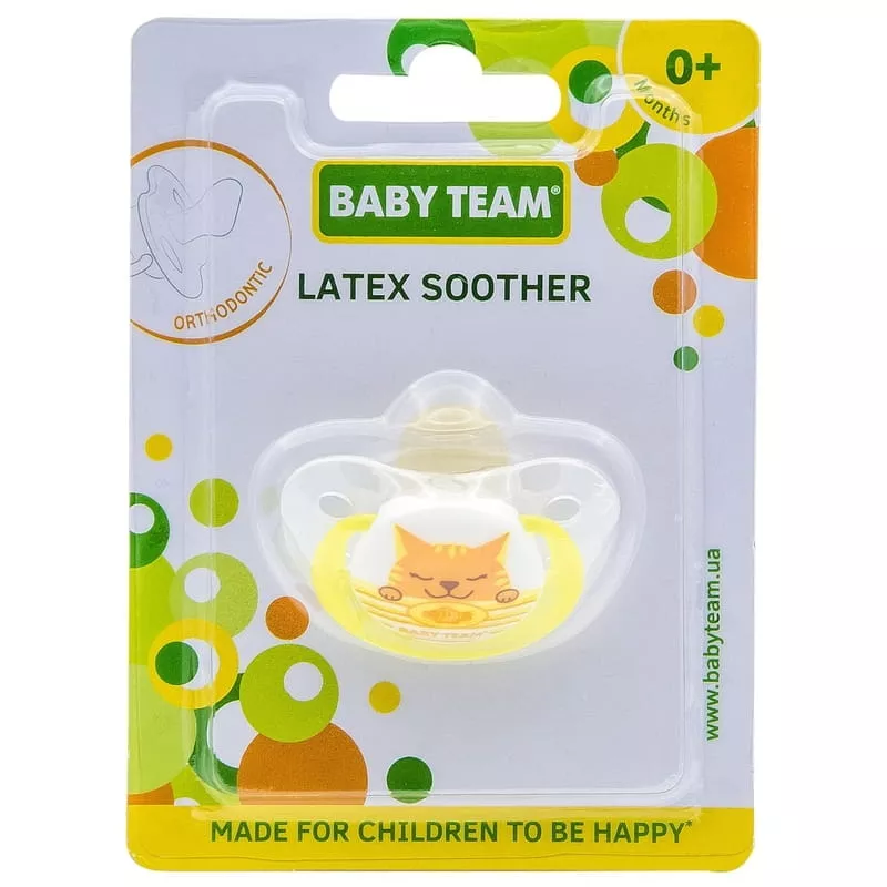 Пустышка Baby Team 3200 латексная ортодонтическая 0+ 1 шт