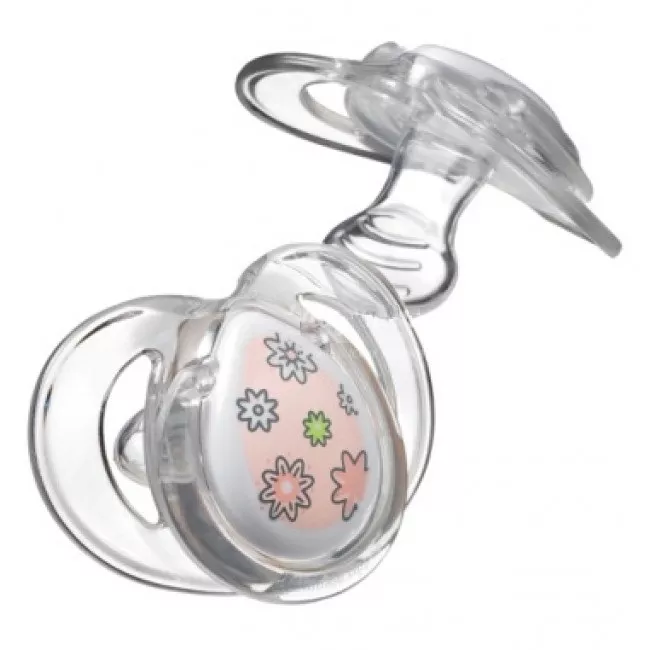 *Пустышка Tommee Tippee 43320284 ортодонтическая прозрачная 3-9 мес 2 шт