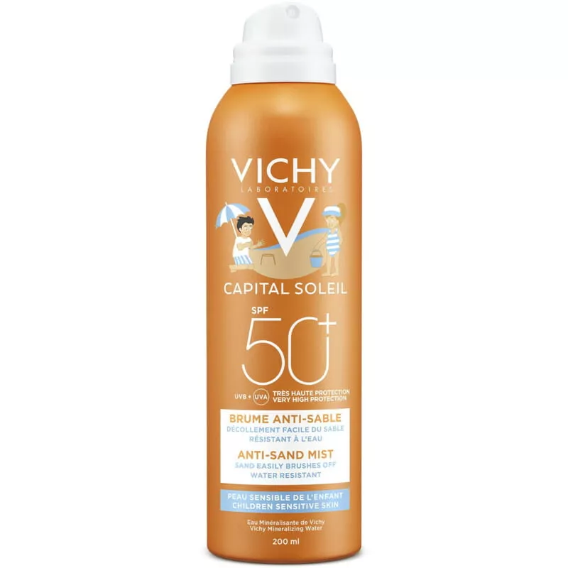 *Аэрозоль Vichy Капиталь Солей солнцезащитный детский АНТИ-ПЕСОК SPF50+