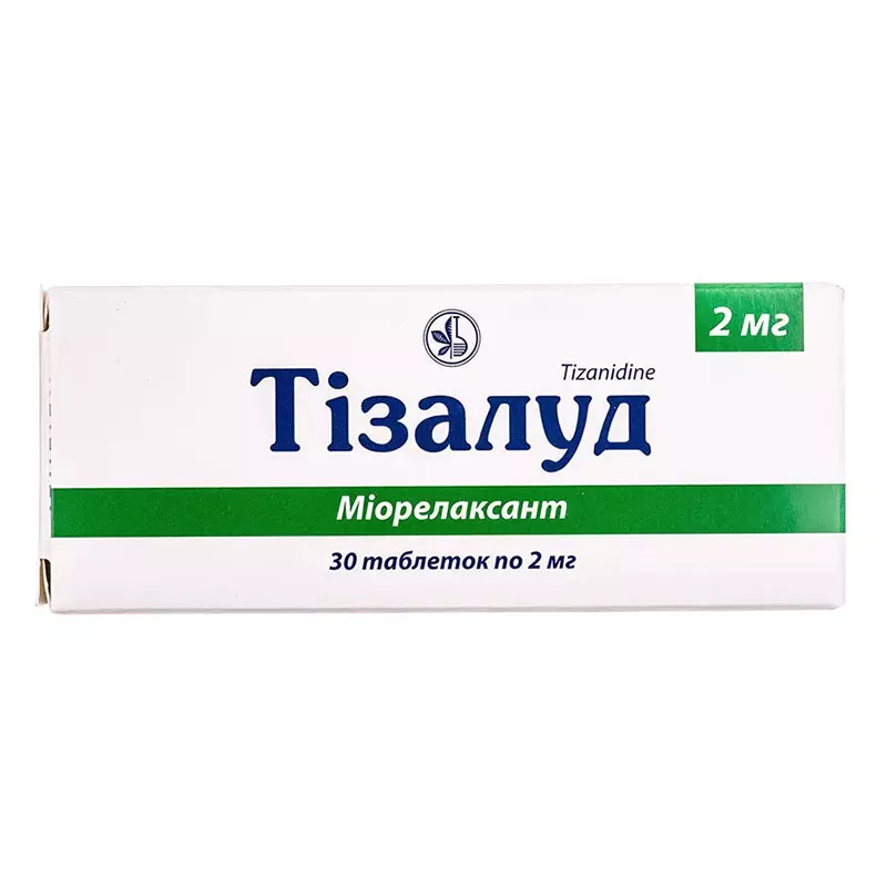 Тизалуд таблетки по 2 мг 30 шт. (10х3)