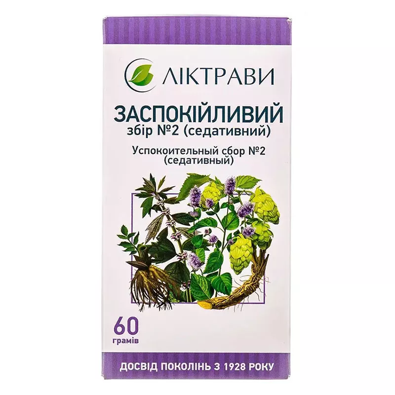 Успокоительный сбор №2 по 60 г в пачке - Лектравы