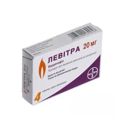 Левитра таблетки по 20 мг 4 шт.