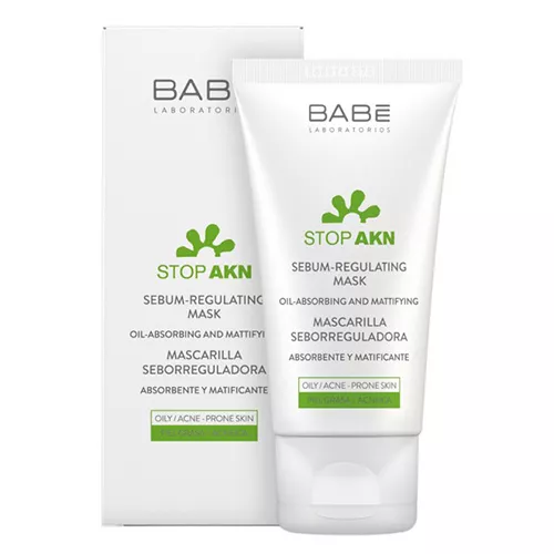*Маска BABE STOP AKN Себорегулирующая с белой глиной 50мл