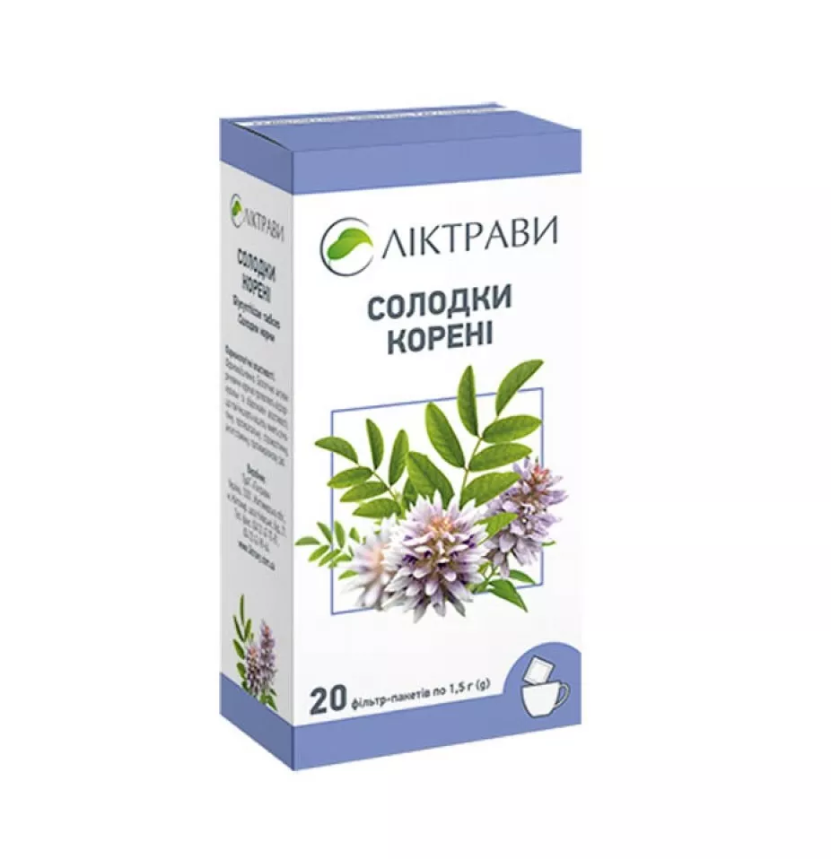 Солодки корни по 1,5 г в фильтр-пакетиках 20 шт.