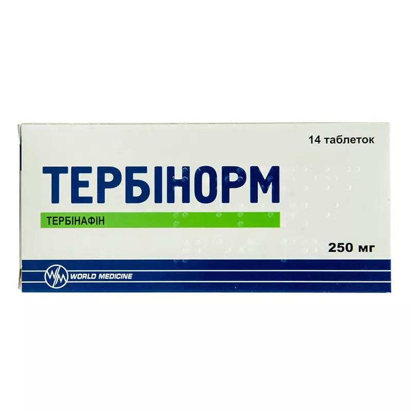 Тербинорм таблетки по 250 мг 14 шт. (7х2)