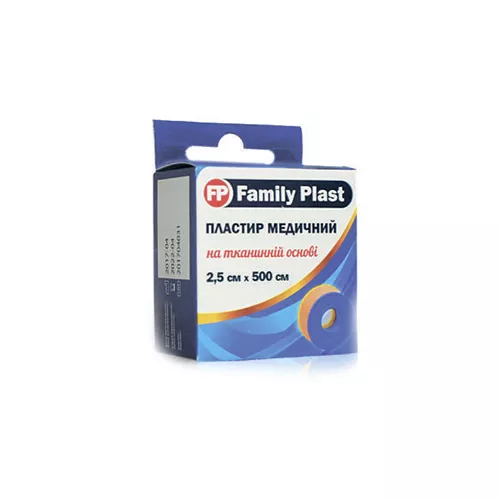 *Лейкопластырь FP Family Plast мед. тканый катушка 2,5см*5м