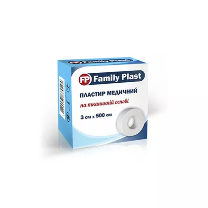 *Лейкопластырь FP Family Plast мед. тканый катушка 3см*5м