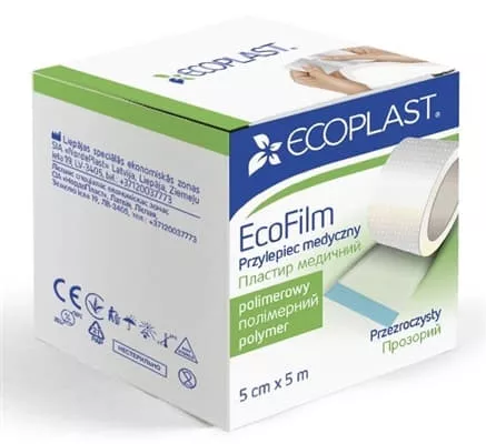 *Лейкопластырь ECOPLAST ЭкоФилм полимерный водостойкий катушка 5cм*5м
