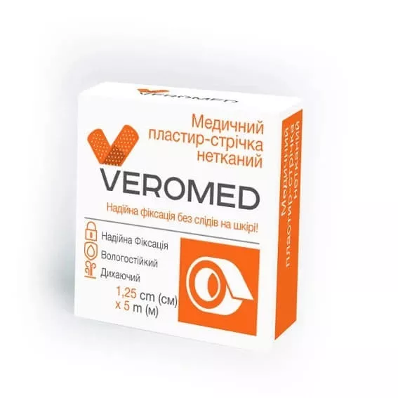 *Пластырь-лента мед.Veromed ткан.1,25см*5м