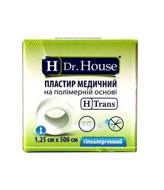 *Лейкопластырь H Dr.House катушка полимерная основа 1,25 см*5 м картон.упак.