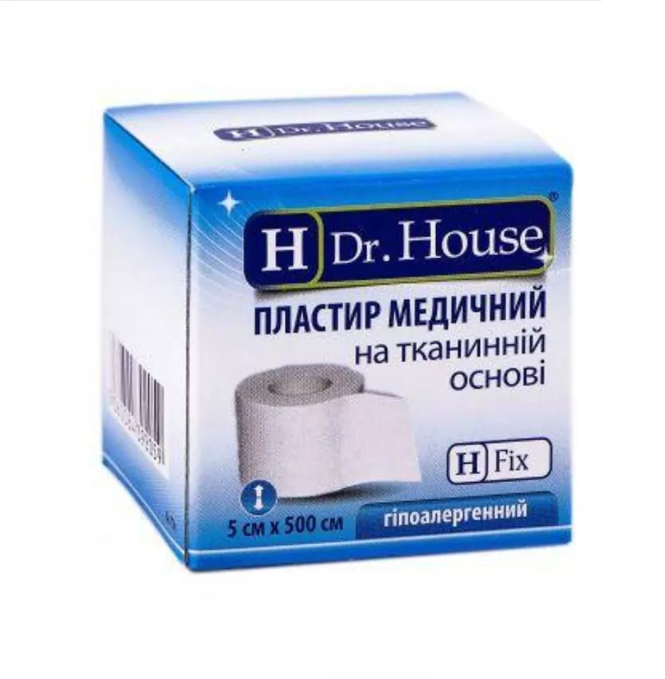 *Лейкопластырь H Dr.House катушка тканевая основа 5 см*5 м картон.упак.