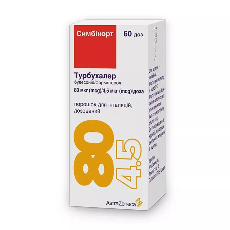 Симбикорт Турбухалер порошок 80 мкг/4,5 мкг по 60 доз в ингаляторе 1 шт.