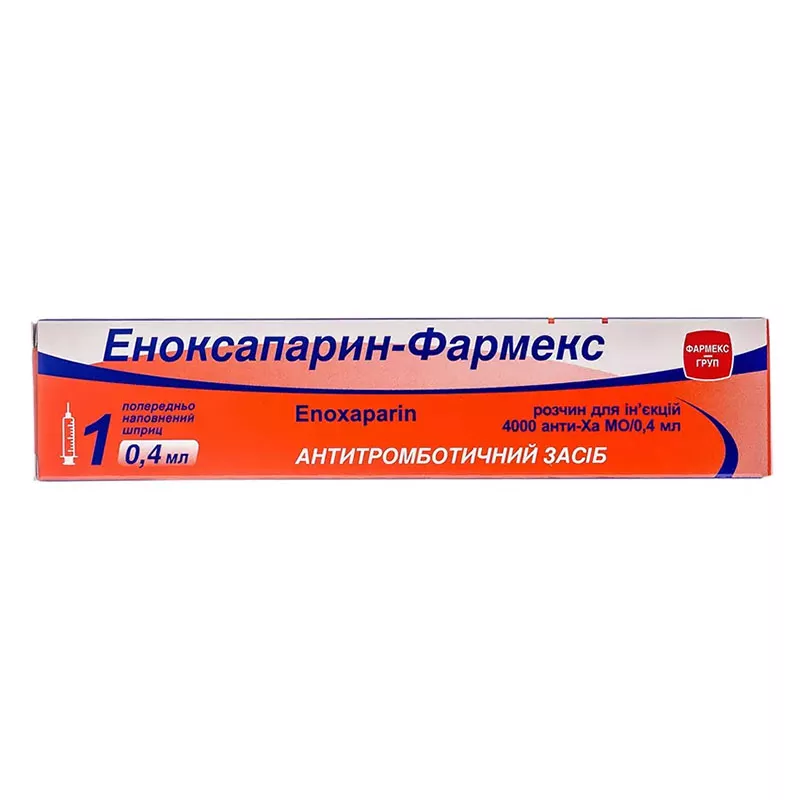 Эноксапарин-Фармекс раствор для инъекций 10000 анти-Ха МЕ/мл (4000 анти-Ха МЕ) по 0.4 мл в шприце 1 шт.