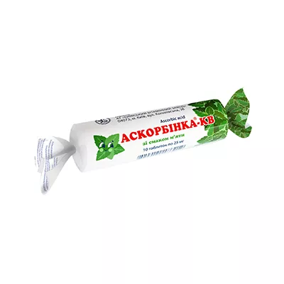 Аскорбинка-КВ таблетки со вкусом мяты по 25 мг 10 шт.