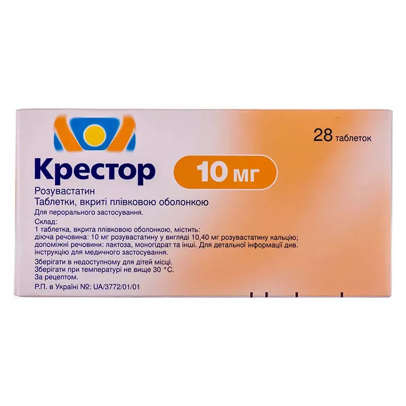 Крестор таблетки по 10 мг 28 шт. (14х2) - Медиакард