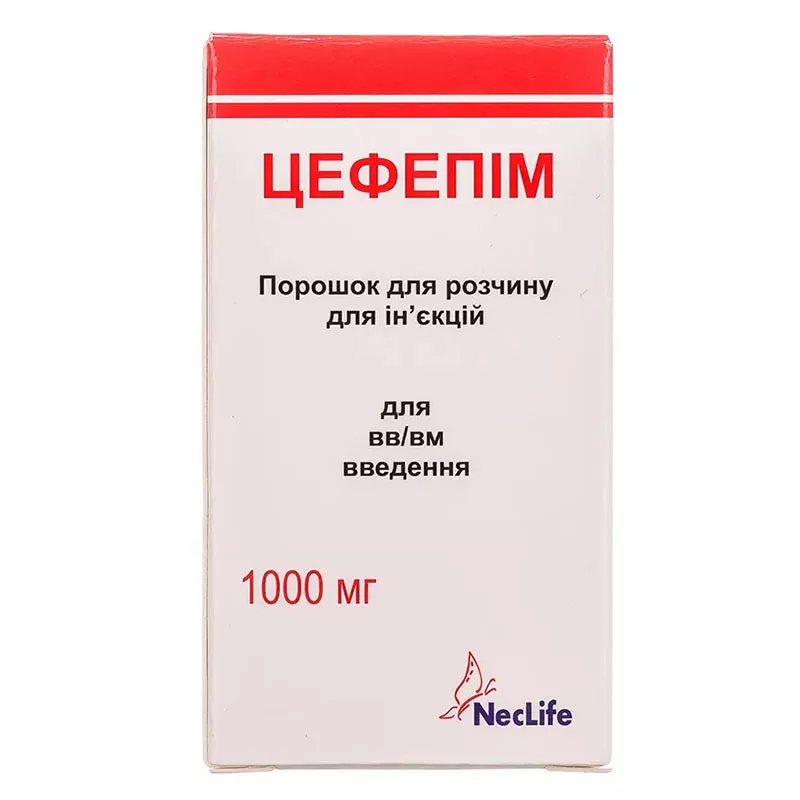 Цефепим порошок по 1000 мг во флаконе 1 шт.