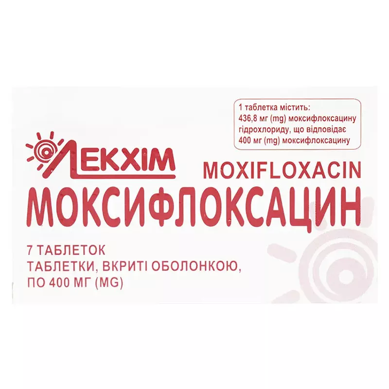 Моксифлоксацин таблетки по 400 мг 7 шт. (7х1) - Лекхим