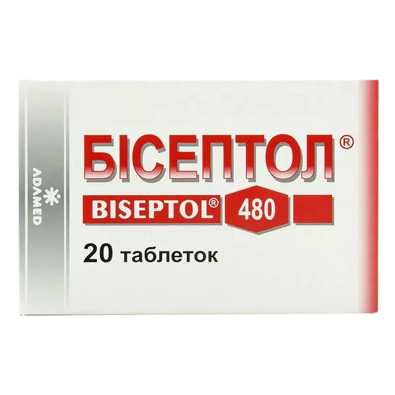 Бисептол таблетки по 400 мг/80 мг 20 шт.