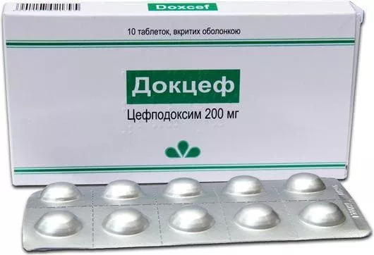 Докцеф таблетки по 200 мг 10 шт.