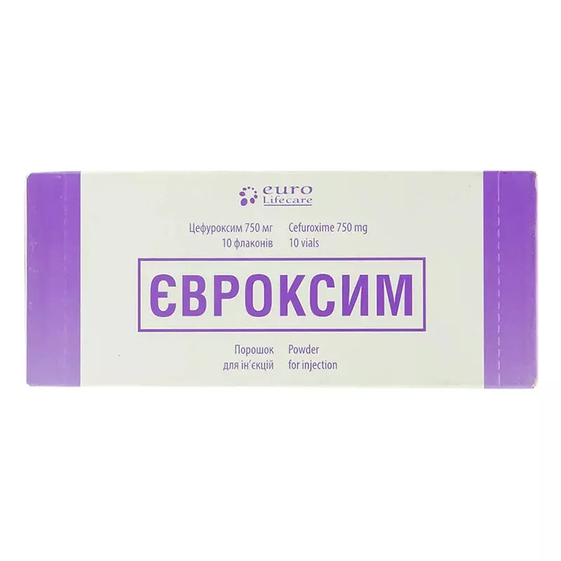 Евроксим порошок по 750 мг во флаконе 10 шт.