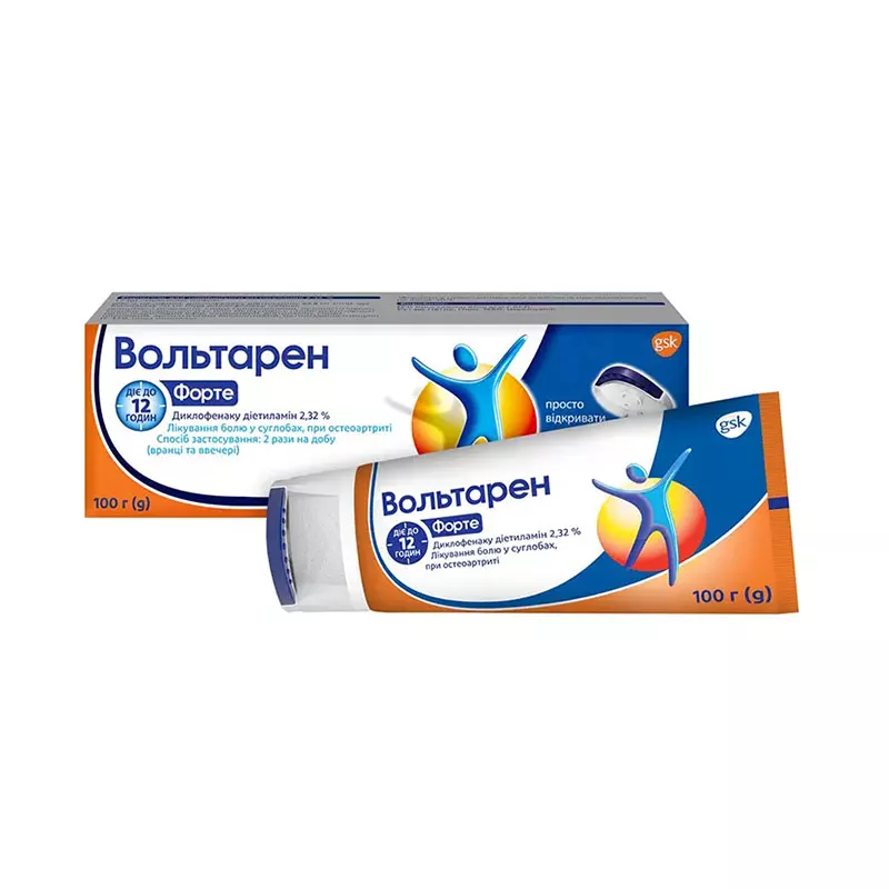 Вольтарен форте эмульгель 2.32% по 100 г в тубах