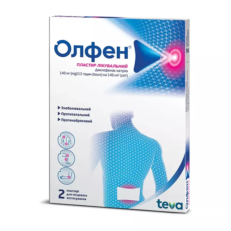 Олфен пластырь по 140 мг/12 час (140 см2) 2 шт. (2х1)