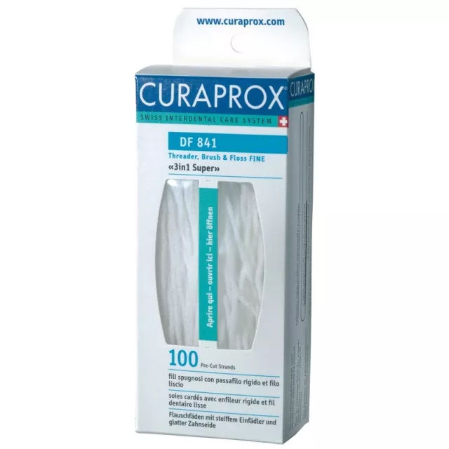 *Зубная нить Curaprox DF 841 нейлоновая 3 в 1 SUPER 70см