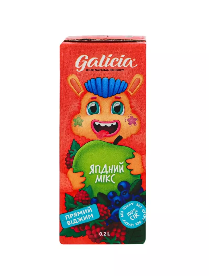 Сок Galicia Ягодный микс с мякотью ТП 0,2л