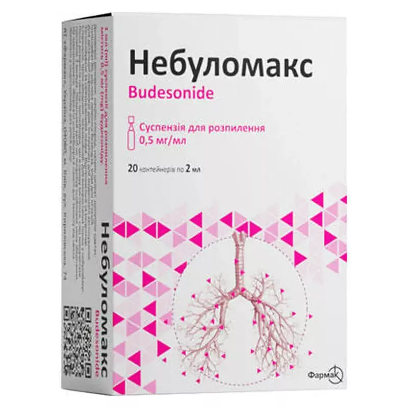 Небуломакс суспензия 0.5 мг/мл по 2 мл 20 шт. (5х4) в контейнере