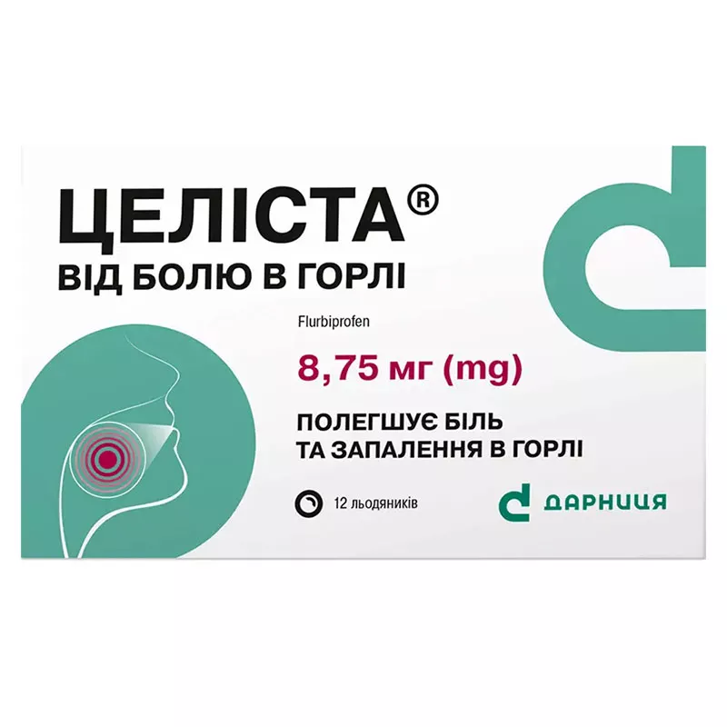 Целиста леденцы от боли в горле 8,75 мг 12 шт.