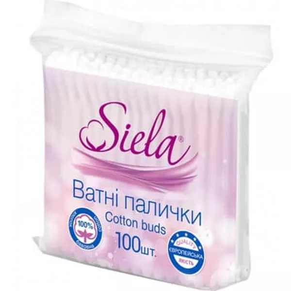 *Палочки ватные Siela №100 п/э