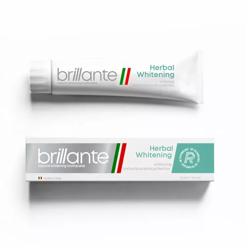 *Brillante зубная паста Herbal Whitening отбеливающая антибакт.75мл