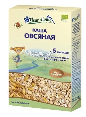 *Fleur Alpine каша безмолочная овсяная 5+ 175г