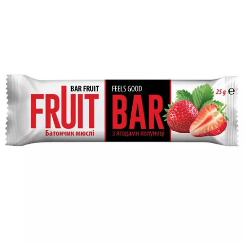 *Батончик-мюсли Fruit Bar клубника 25г